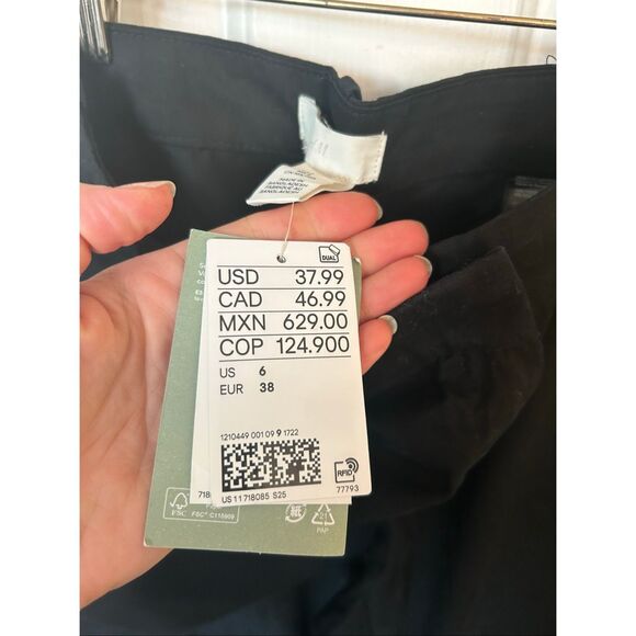 H&M black cargo pants wide leg NWT sz 6 - Picture 4 of 5